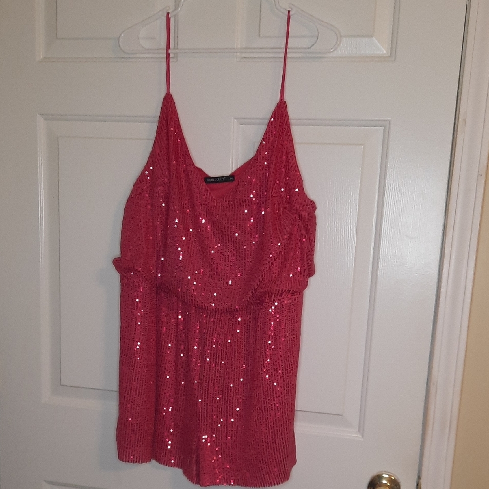 Elegant Pink Sequin Jumpsuit